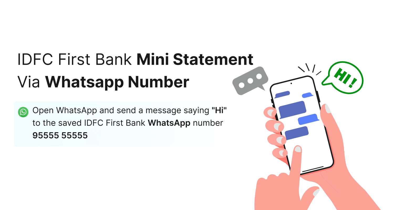IDFC First Bank Mini Statement Via Whatsapp Number